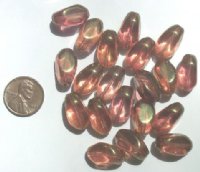 20 18x12mm Four Sided Twisted Ovals - Pink Lustre